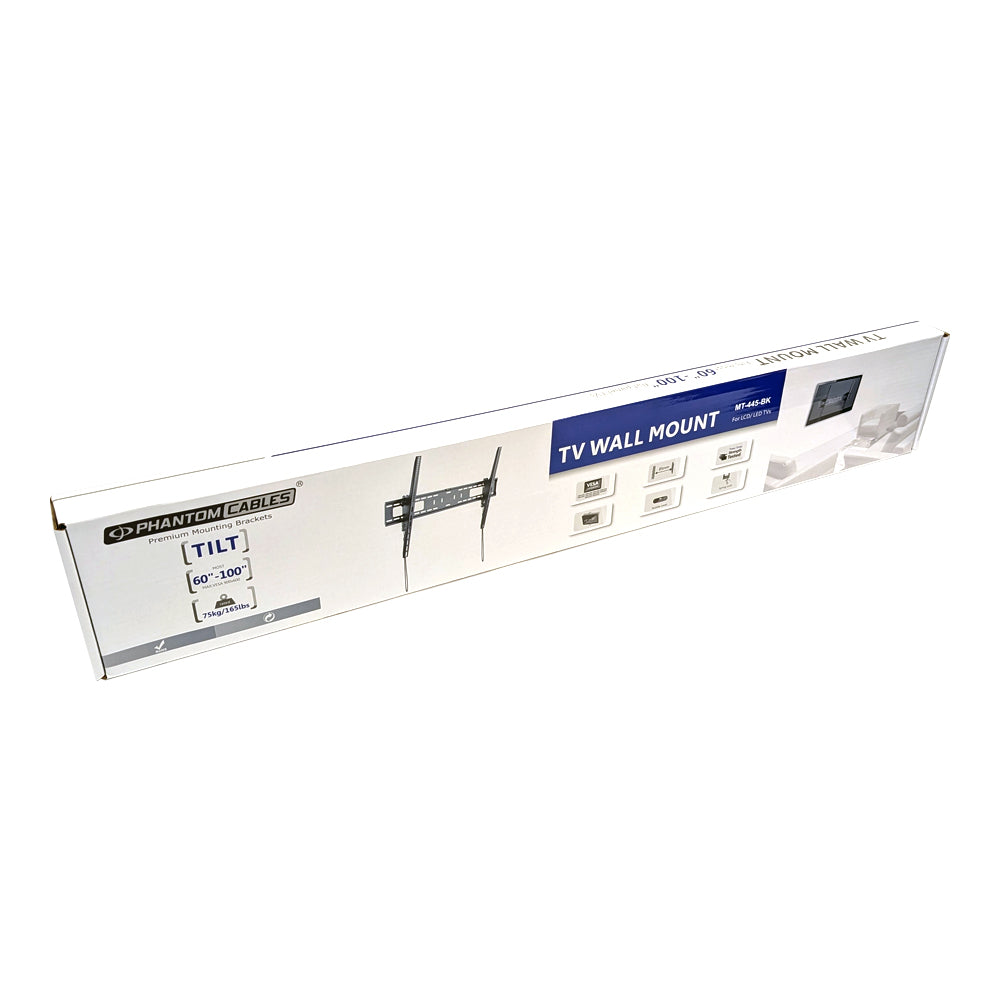 Tilting Mount TV Wall Mount Bracket for Flat and Curved LCD/LEDs - Fits Sizes 60-100 inches - Maximum VESA 900x600