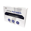 24-Port Gigabit 375W PoE+ Switch + 2-Port SFP Uplink - Desktop/Rack Mount - Unmanaged - 1U - IEEE 802.3at/af