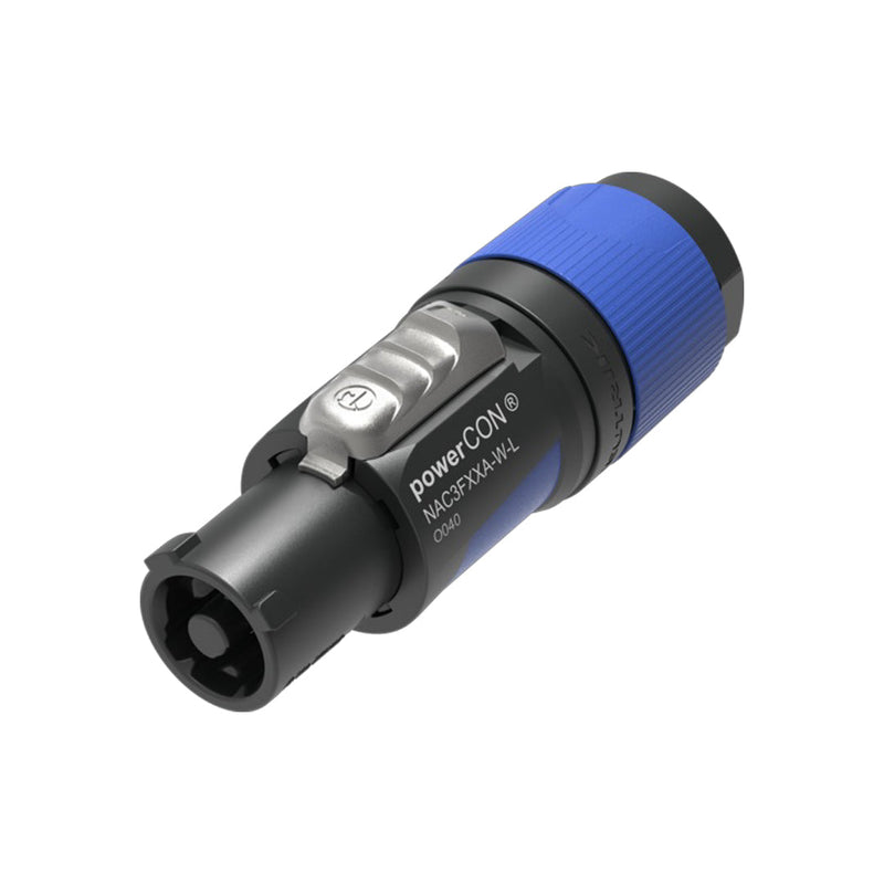 Neutrik 3 Pole AC Power-in Cable Connector - Blue (for 10-16mm diameter cable)