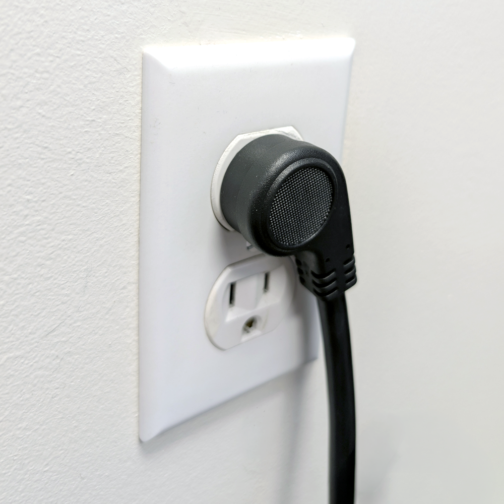 24 Outlet 48 inch Surge Protector 2100J - 6ft Cord 45 Degree Angle Plug, Metal - Black