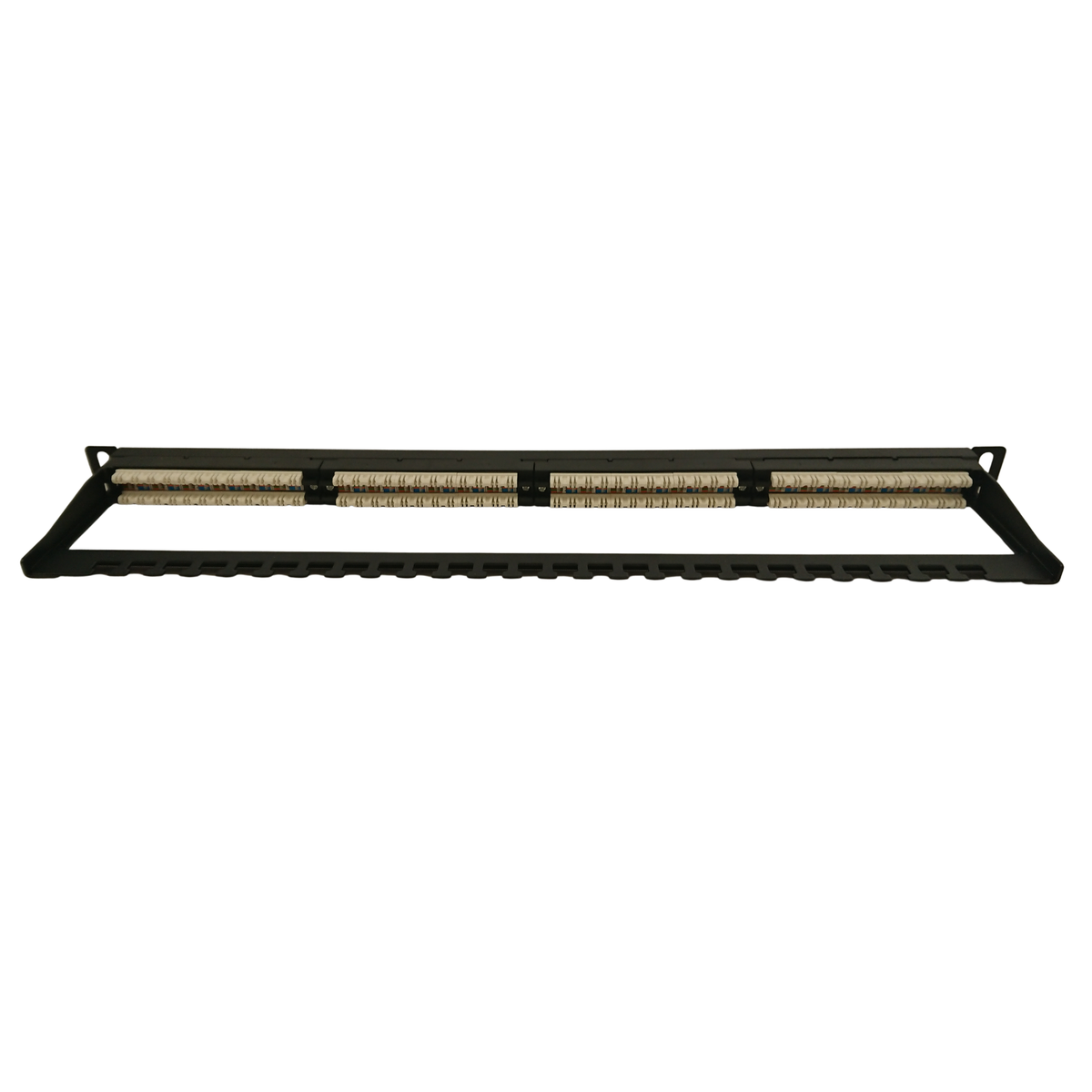 0.5U 24-Port CAT6A Patch Panel, 19" Rackmount, 110 Punch-Down, With Cable Management