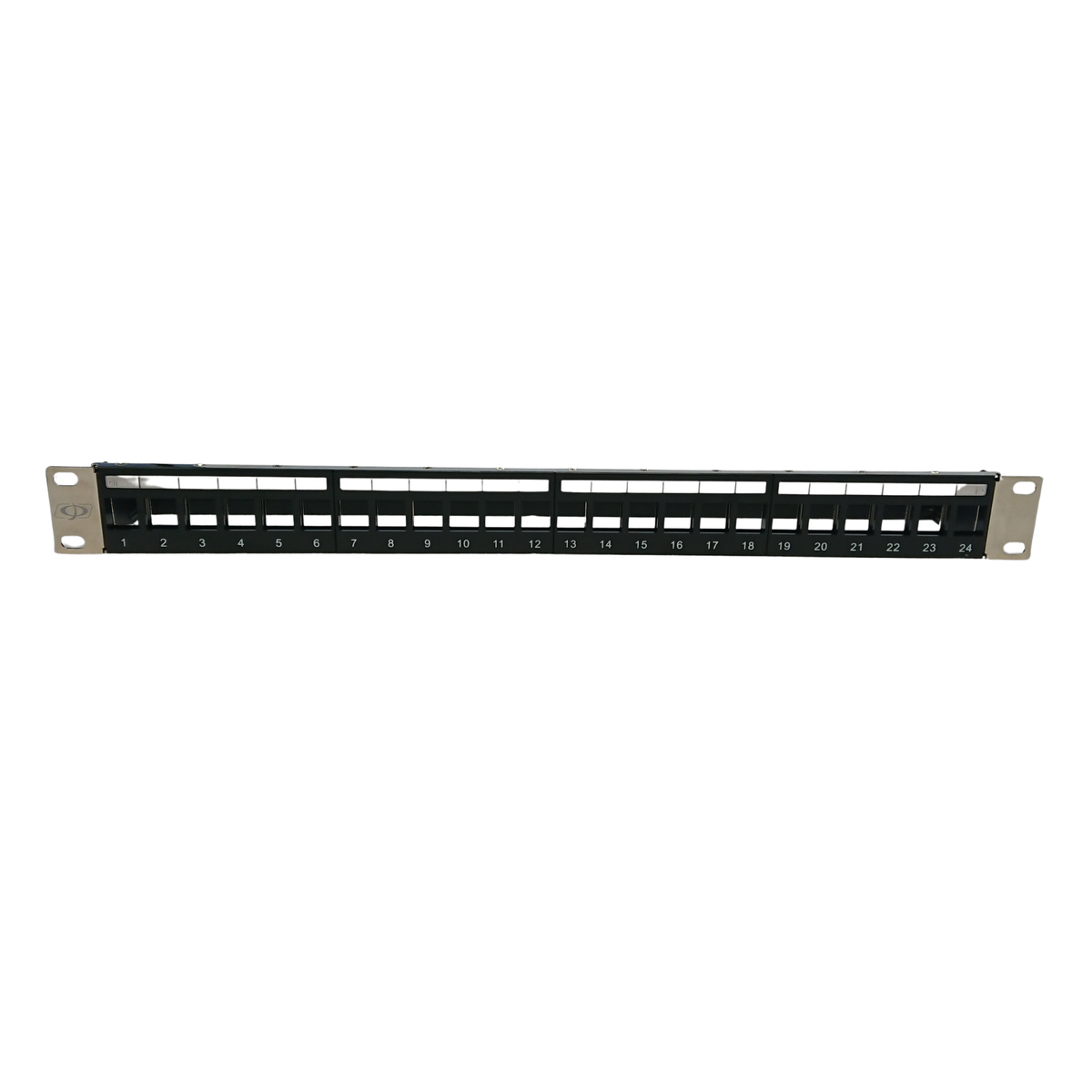 1U 24-port Keystone Patch Panel - 19 inch Rack Mount - Cable Manager - Shielded - Unloaded