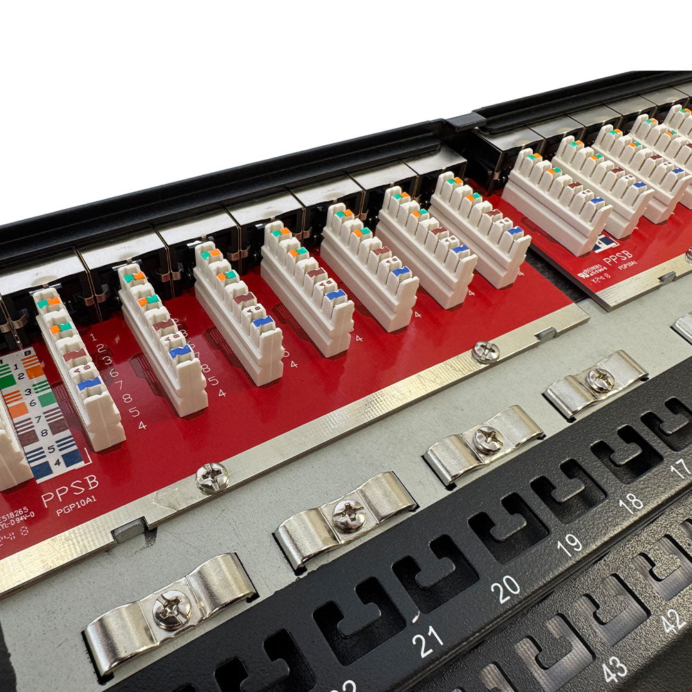 48-Port CAT6A Shielded Patch Panel, 19" Rackmount 1U