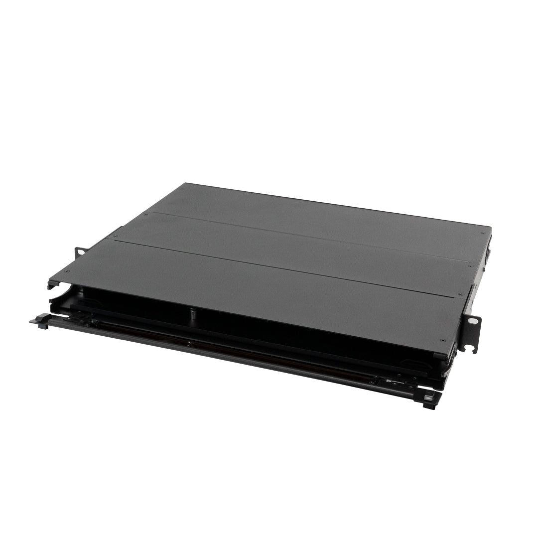 1U Premium LGX Style Sliding Panel (holds 3 cassettes) - Black