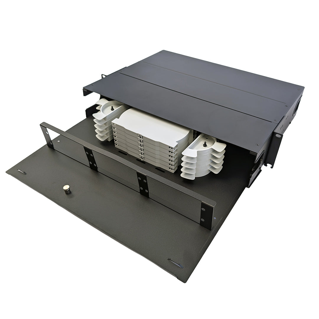 2U Premium LGX Style Sliding Panel (holds 6 cassettes) - Black