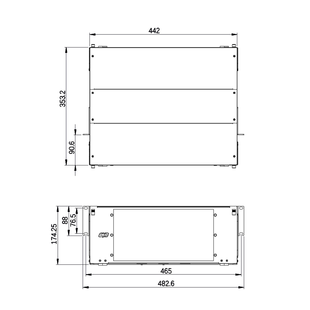4U Premium LGX Style Sliding Panel (holds 12 cassettes) - Black