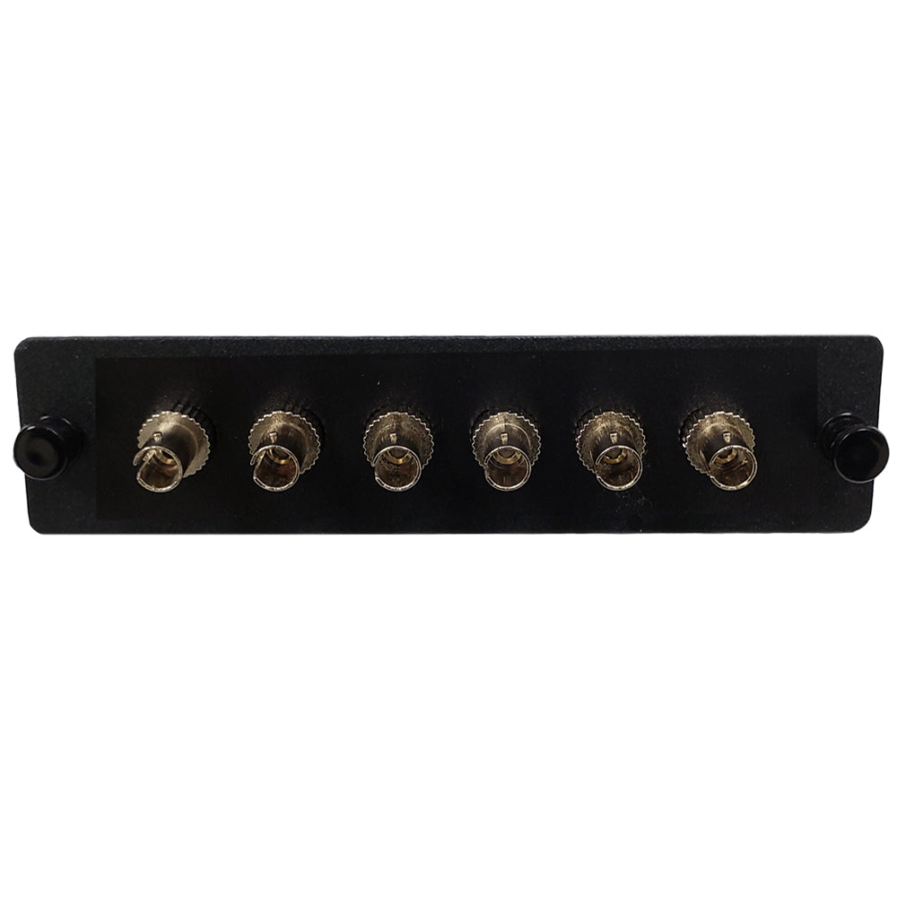 Loaded LGX Adapter Panel with 6x Simplex ST/UPC SM/MM - Black