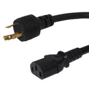 NEMA L5-20P to IEC C13 Power Cable - 14AWG - SJT Jacket