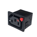 C13 Right Locking Receptacle, 6.3mm Terminal, 1.5mm Panel Thickness - Black