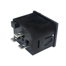 C13 Right Locking Receptacle, 6.3mm Terminal, 1.5mm Panel Thickness - Black