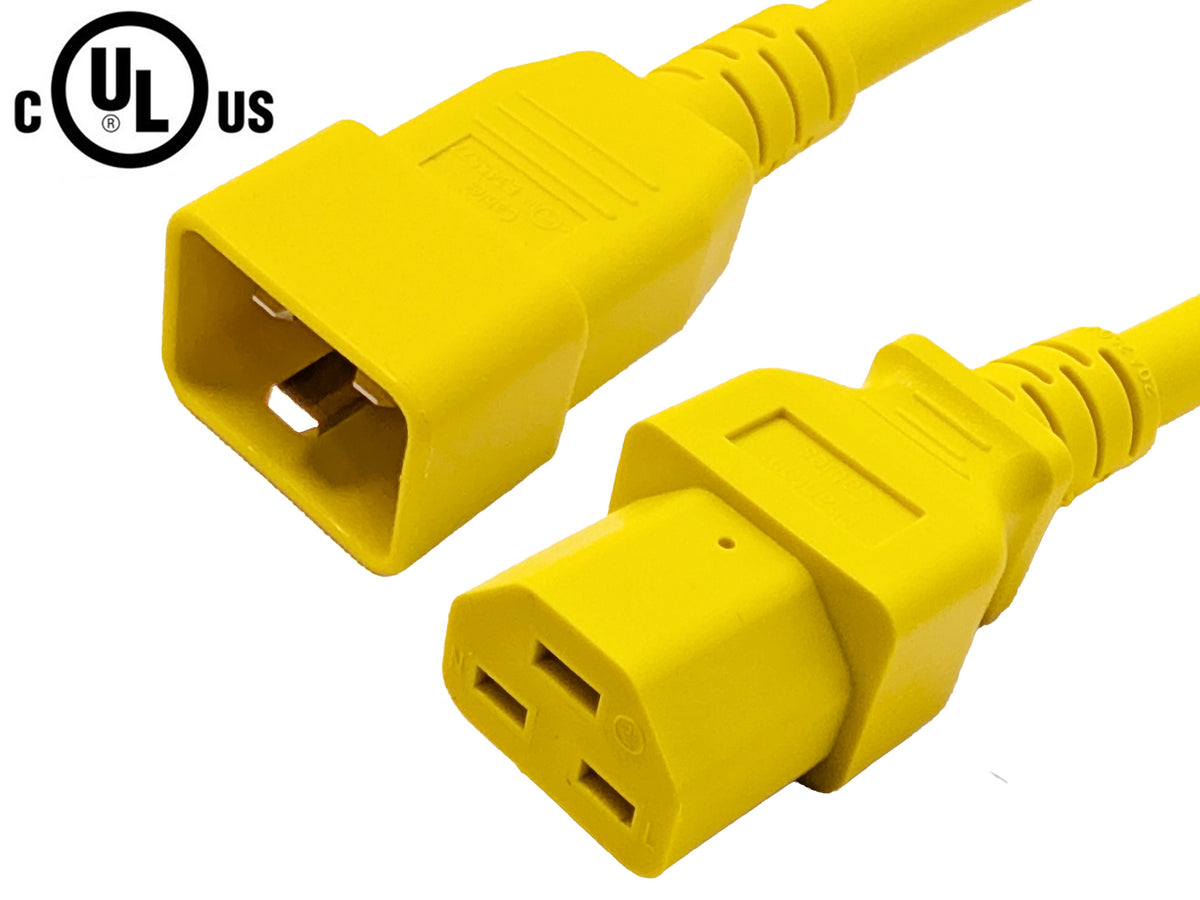 IEC C20 to IEC C21 Power Cable - SJT Jacket - 12AWG (250V 20A)