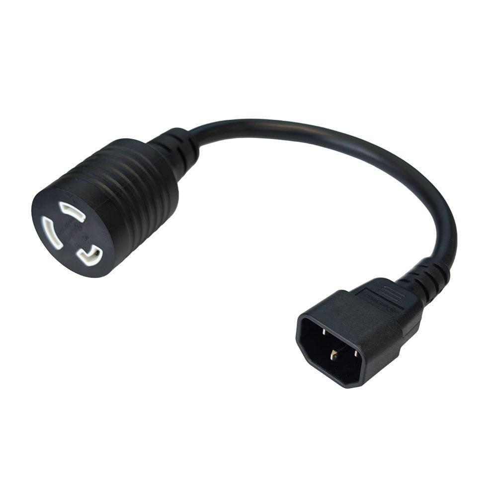 1ft IEC C14 to NEMA L6-20R Power Cable - 14AWG - SJT Jacket (15A 250V)