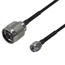 Premium Phantom Cables RG174 N-Type Male to SMA-RP (Reverse Polarity) Male Cable
