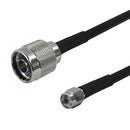 Premium Phantom Cables Times Microwave LMR-240 N-Type Male to SMA Male Cable