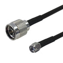 Premium Phantom Cables Times Microwave LMR-240 N-Type Male to SMA-RP (Reverse Polarity) Male Cable