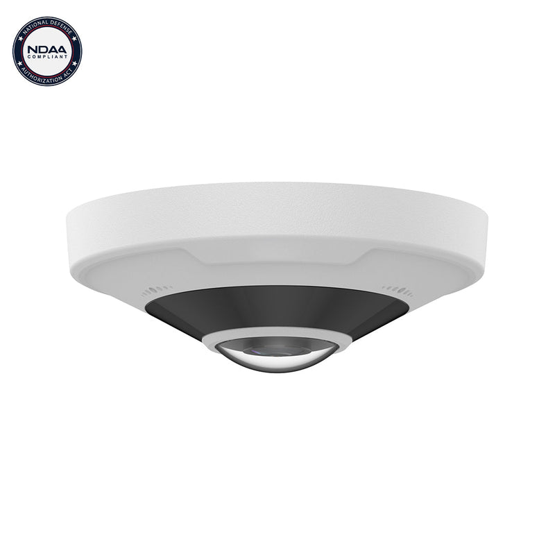 12MP Fisheye IP Camera - 1.8mm Fixed Lens - WDR - Microphone/Speaker - IP67 IK10 Rated - White