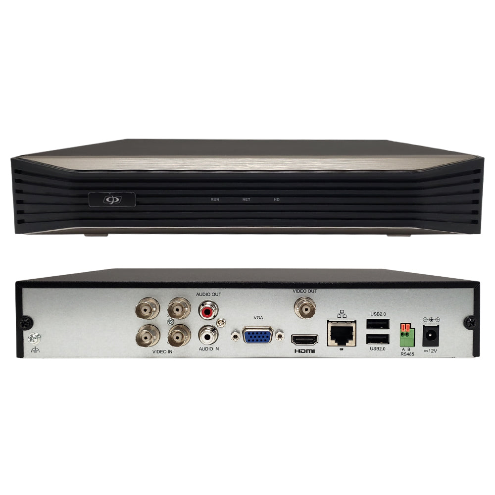 4-Channel Analog / 6-Channel IP HD-TVI, AHD, CVI, CVBS, DVR (XVR) - 1x SATA