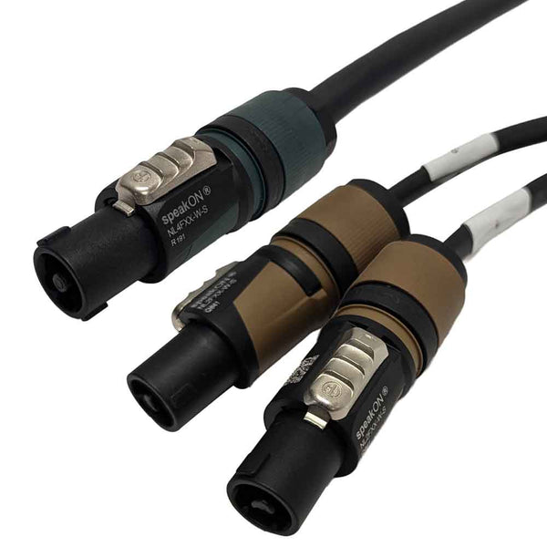 Premium Phantom Cables 4-Pole speakON to 2x 2-Pole speakON Speaker Cable FT4