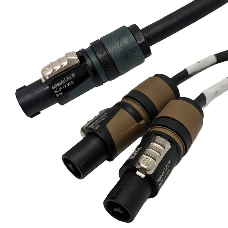 Premium Phantom Cables 4-Pole speakON to 2x 2-Pole speakON Speaker Cable FT4