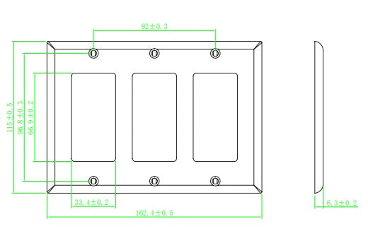 Decora Triple Gang Wall Plate - Stainless Steel