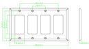 Decora Four Gang Wall Plate - Stainless Steel