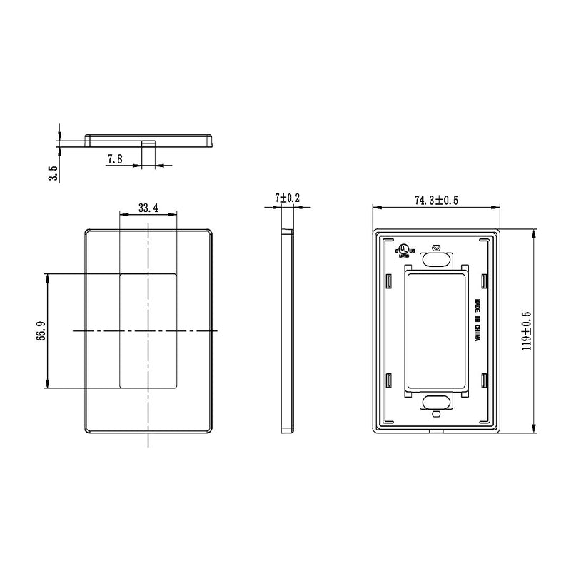 Decora Screw-Less Wall Plate - Single Gang - White