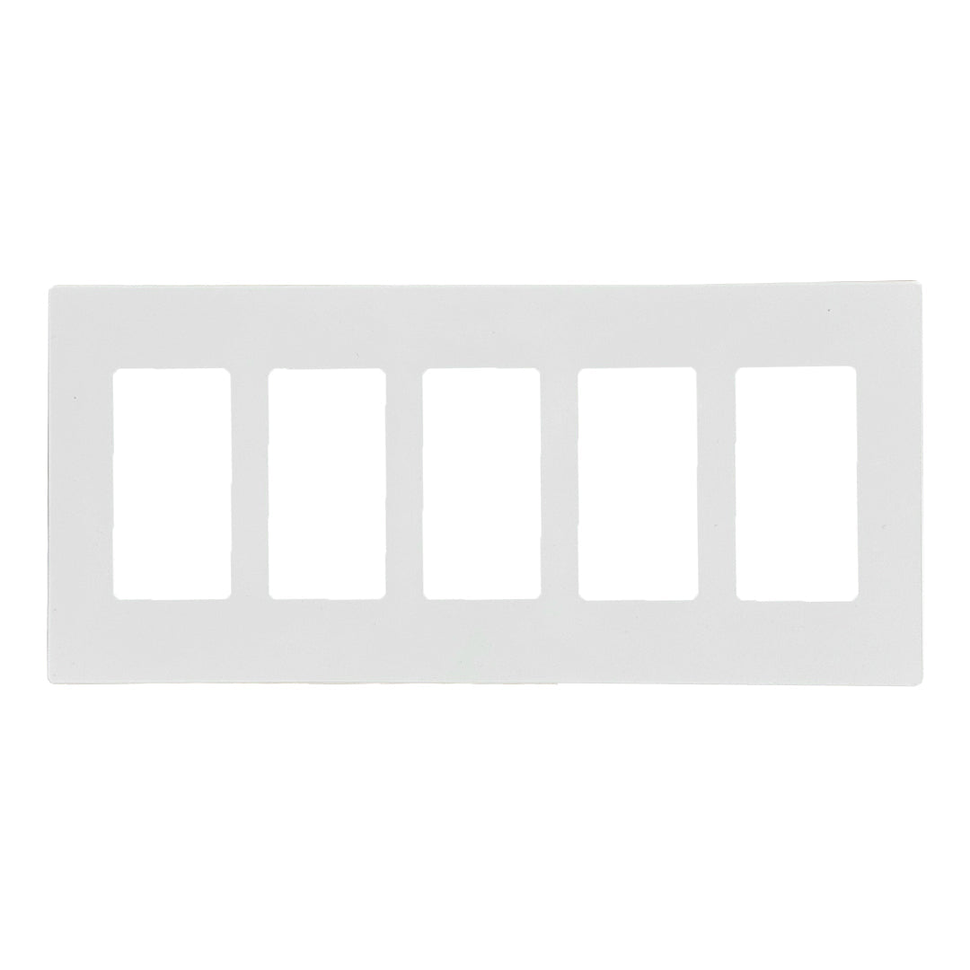Decora Screw-Less Wall Plate- Five Gang - White