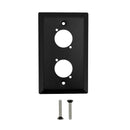 Single Gang, 2 x D-Cut Stainless Steel Wall Plate - BLACK