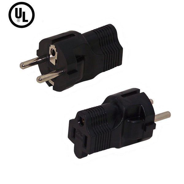 SCHUKO CEE 7/7 (Euro) Male to 5-15R Power Adapter