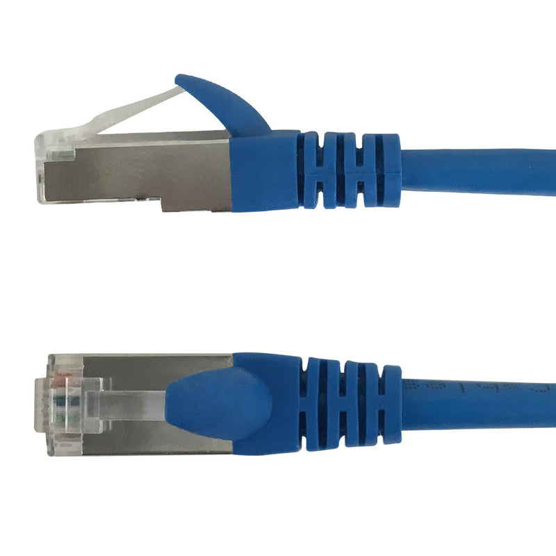 RJ45 Cat6a SSTP 10GB Long Length Shielded Patch Cable - Premium Fluke® Channel Certified - CMR Riser Rated