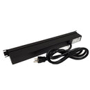 Hammond 19 inch 8 Outlet Horizontal Rack Mount Power Strip - 6ft Cord, 5-20P Plug, 5-20R Front Receptacles