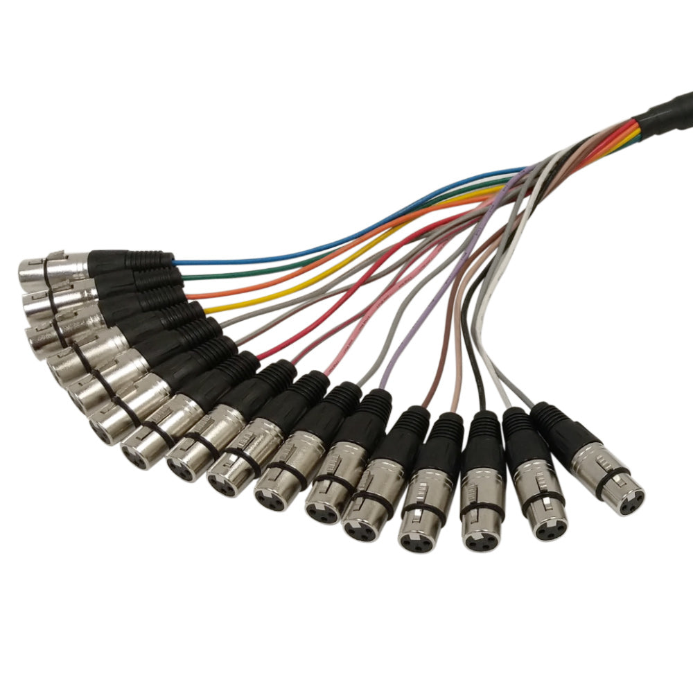 Premium Phantom Cables XLR Male to XLR Female Balanced Analog 16-Channel Snake Cable