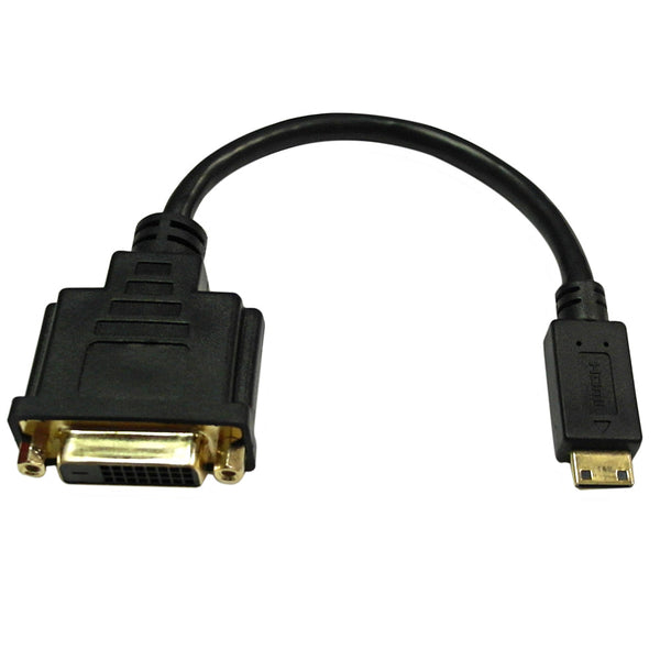 6 inch Mini-HDMI Male to DVI Female - Black