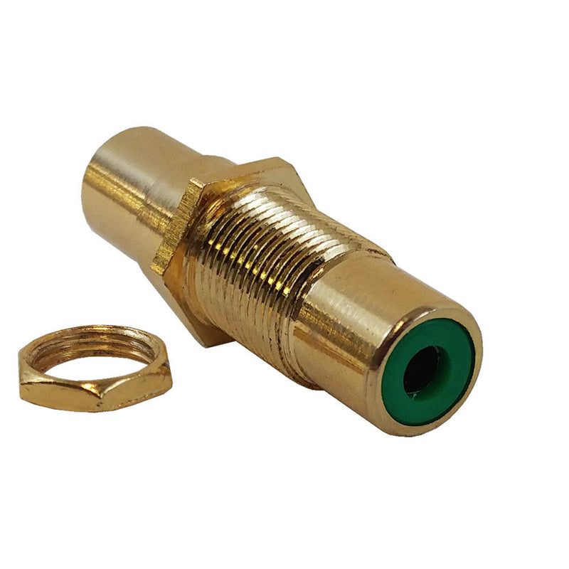 RCA to Female Bulkhead, Gold Plated - Green