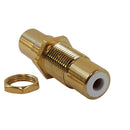 RCA Female to Female Bulkhead, Gold Plated - White