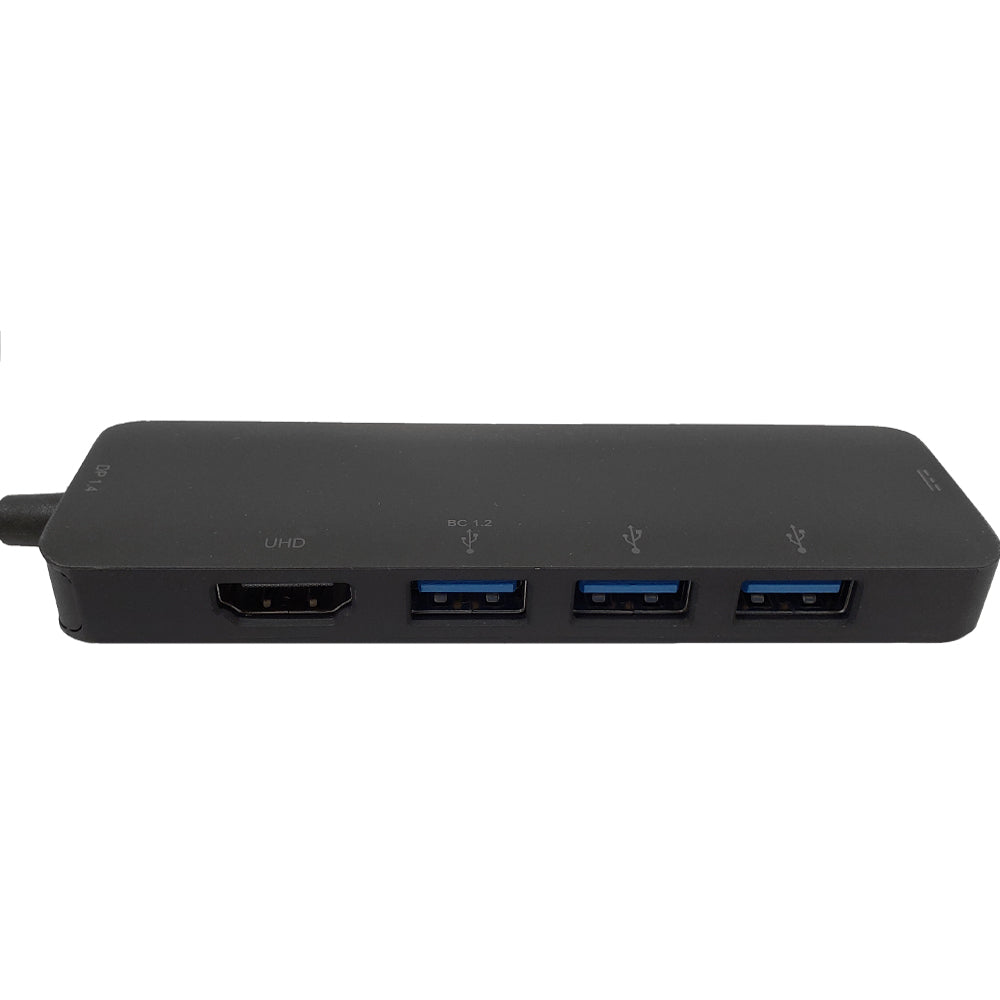 USB 3.1 Type-C to HDMI, 3x USB-A 3.0, USB Type-C - DP 1.4 Alt Mode - Black