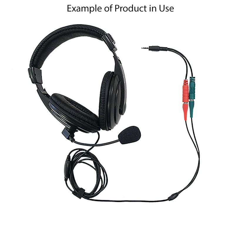 6 inch 4C Male to 2x 3.5mm Female headphones/mic Adapter