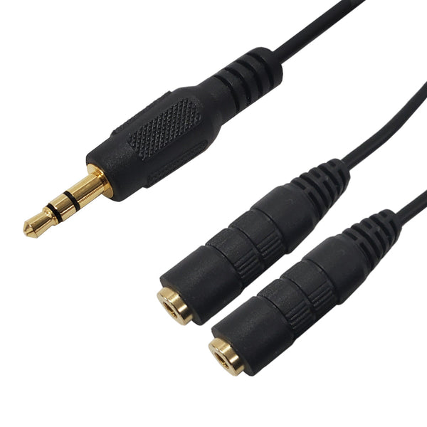 Male to 2x 3.5mm Stereo Female Cable