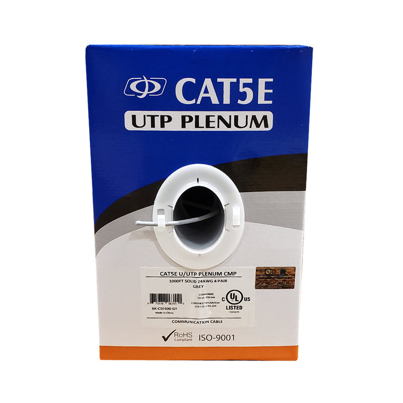 1000ft 4 Pair CAT5E 350Mhz Solid U/UTP CMP Bulk Cable