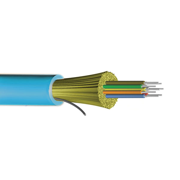 50 Micron Multimode OM4 Indoor AFL Corning ClearCurve OFNR Per Meter - Aqua