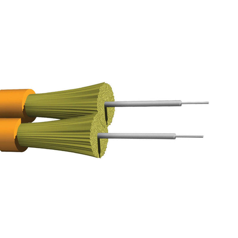 AFL Corning OM1 Multimode Duplex 62.5 Micron Fiber Zip Cord 2Mm Jacket OFNP Per Meter - Orange