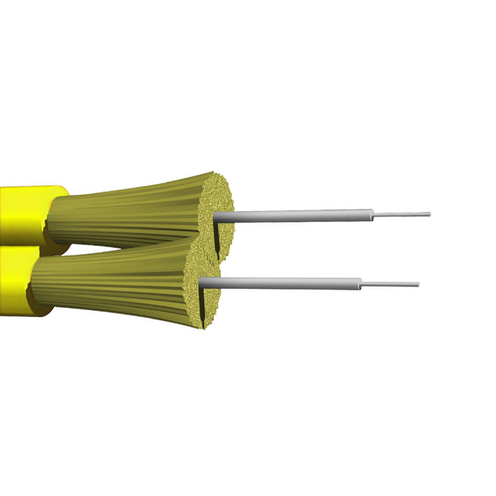 OS2 Singlemode 9 Micron AFL (Corning) Duplex Zip Cord - 2mm Jacket - OFNR Riser Fiber Bulk Cable (per meter) - 2-strand