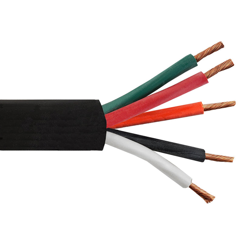 Flexible Electrical Cord Cable 8AWG 5C SOOW 600V 90C - Black Per Meter