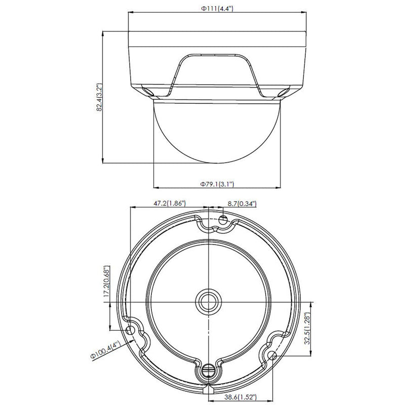 8MP Dome TVI, CVI, AHD, CVBS Camera Fixed Lens Smart IR with 30m Range - IP67 Rated