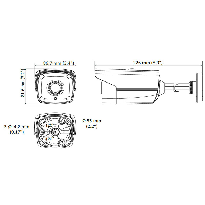 5MP Bullet TVI Camera 2.8mm Fixed Lens Ultra Lowlight IR with 130ft Range IP67 Rated - White