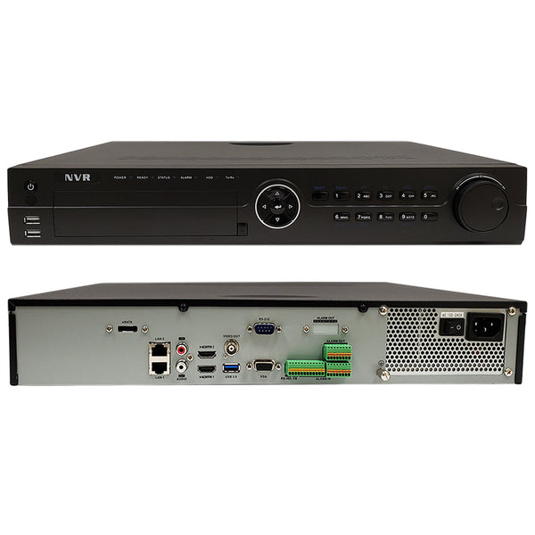 32-Channel IP NVR 12MP 4K Resolution 256Mbps 4x SATA - 2U