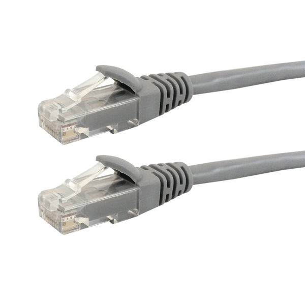RJ45 Cat6 550MHz Molded Patch Cable - Premium Fluke® Patch Cable Certified - CMR Riser Rated - Grey