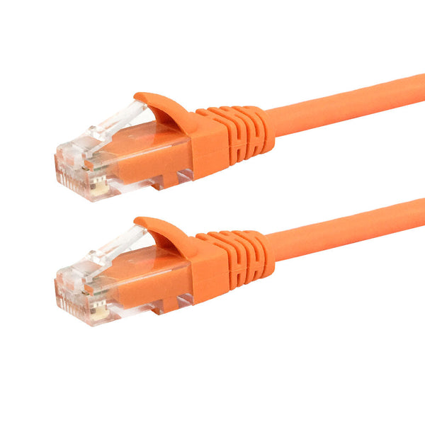 RJ45 Cat6 550MHz Molded Patch Cable - Premium Fluke® Patch Cable Certified - CMR Riser Rated - Orange