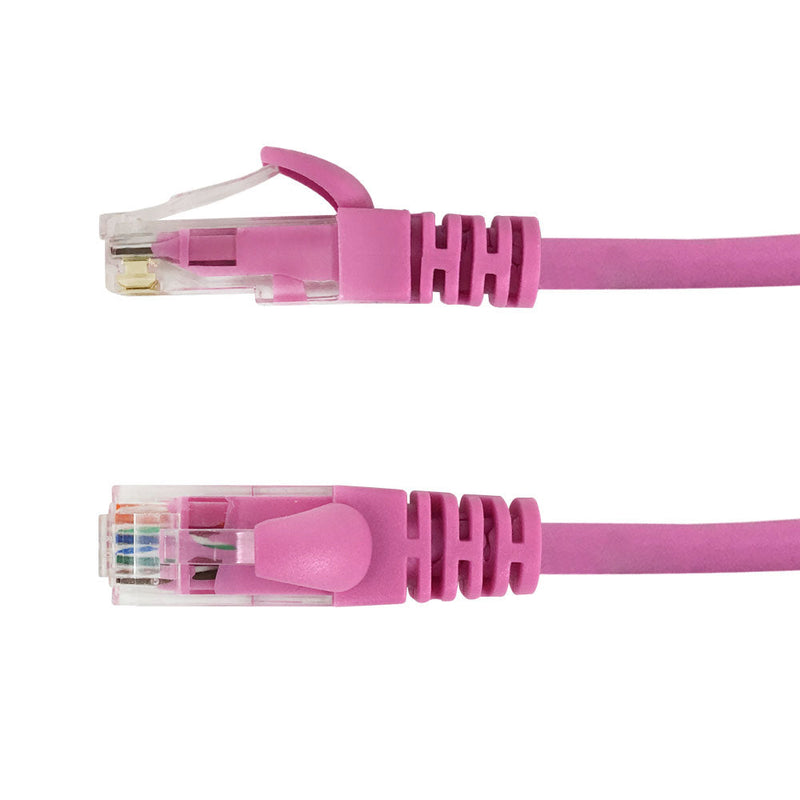 RJ45 Cat6 550MHz Molded Patch Cable - Premium Fluke® Patch Cable Certified - CMR Riser Rated - Pink