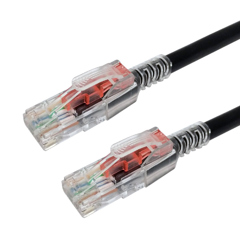 RJ45 Cat6a Patch Cable - Custom Locking Style Boot - Black